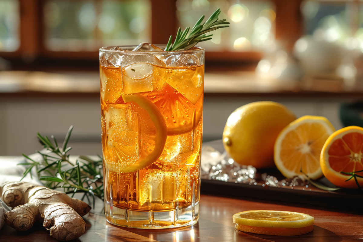 Mocktail mit Zitronenscheibe